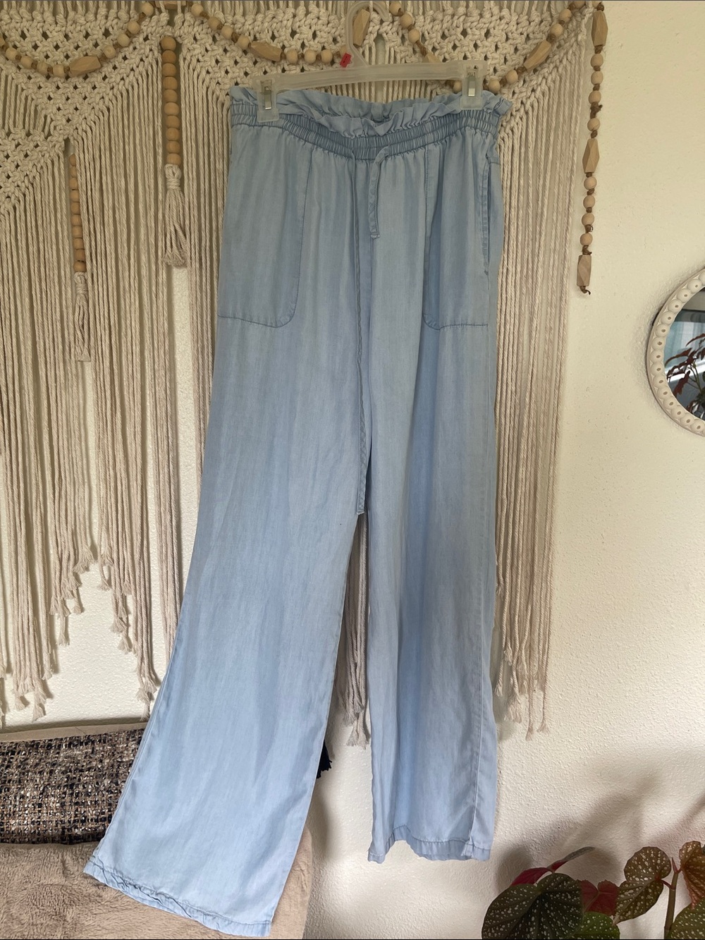 Love Tree Light Blue Wide Leg Pants